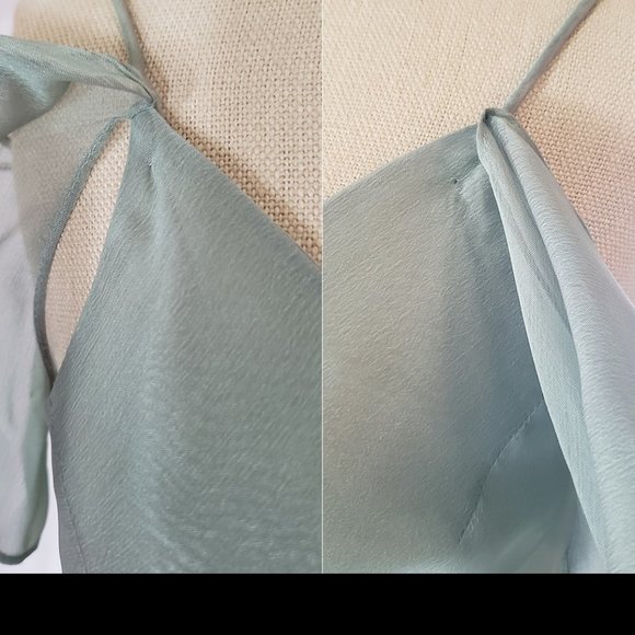 SALE Sage Green sheath gown prom bridesmaid dress 8P - Picture 8 of 9